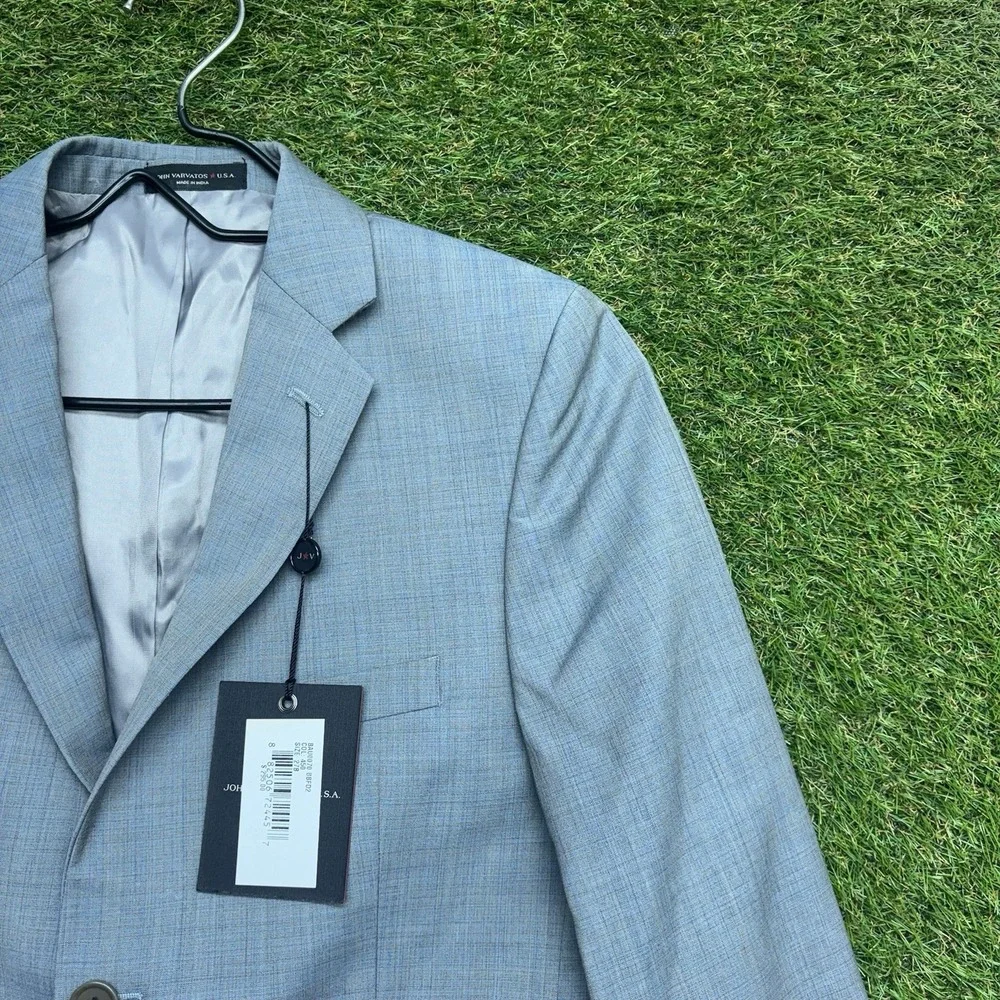 John Varvatos Blazer Boys 14R Youth Blue 100% Wool Two Button Front NWT